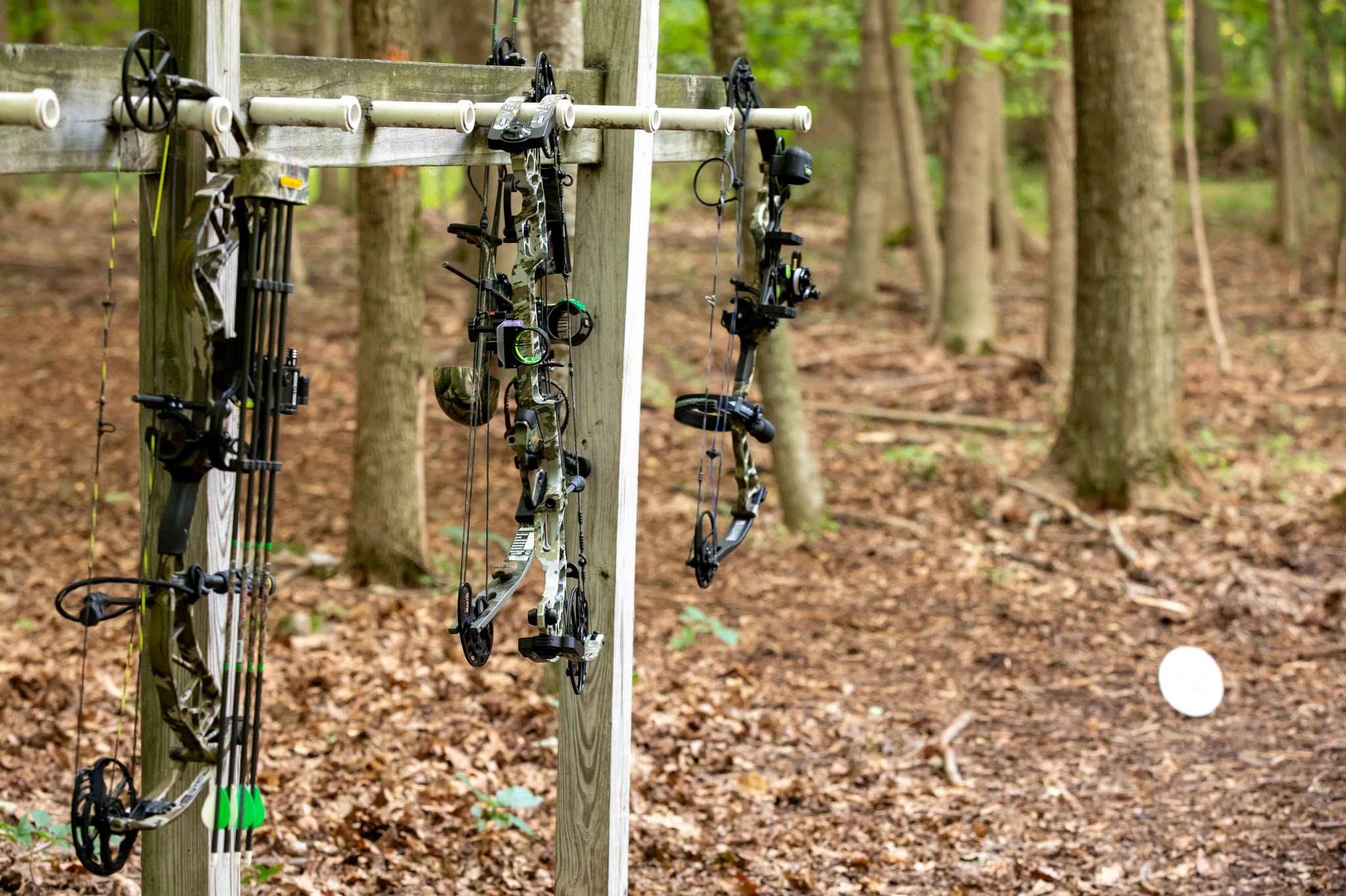 Archers training together at an outdoor range
